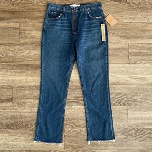 REFORMATION • brooke crop high zip straight jeans